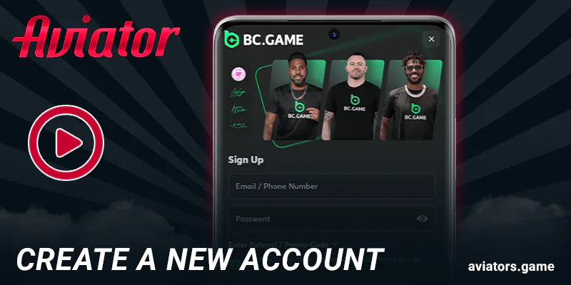 Complete the registration process before playing Aviator